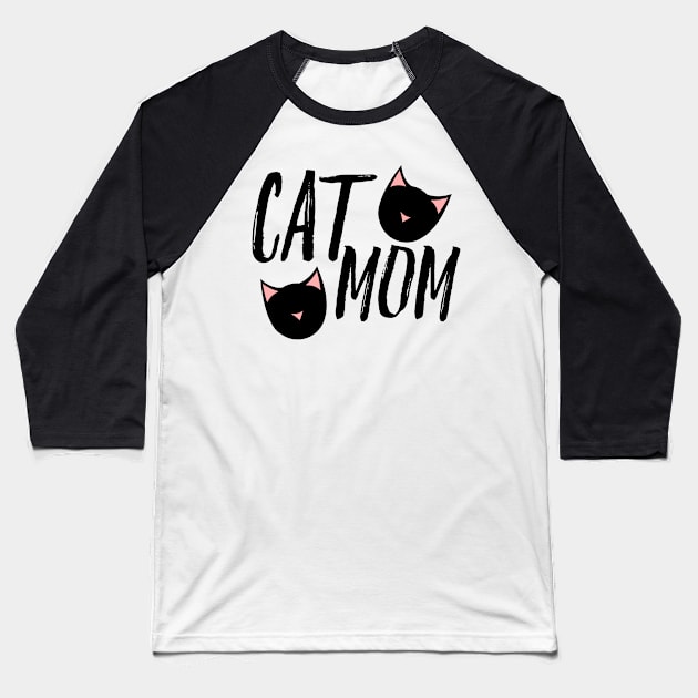 Cat Mom Baseball T-Shirt by bubbsnugg